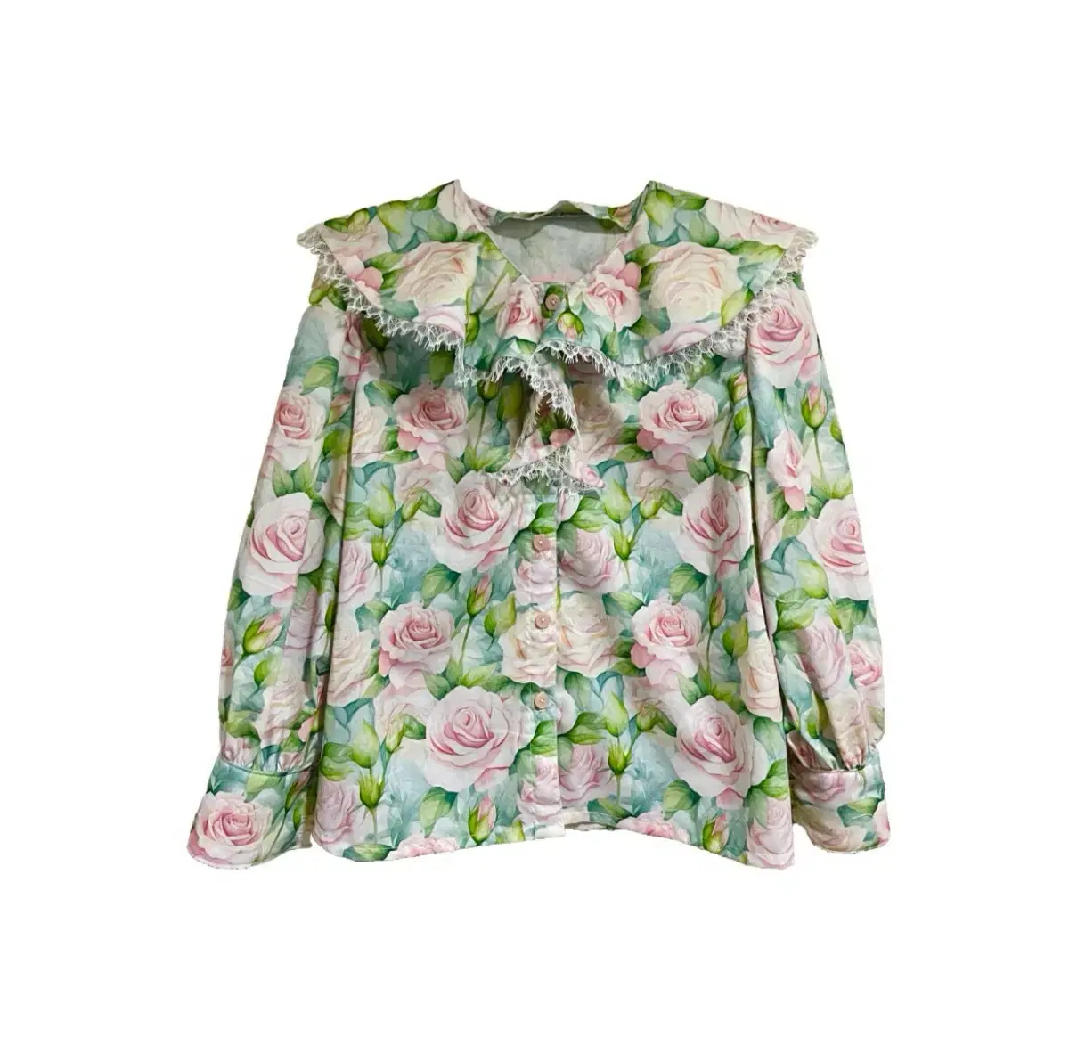 Rose frill handmade blouse